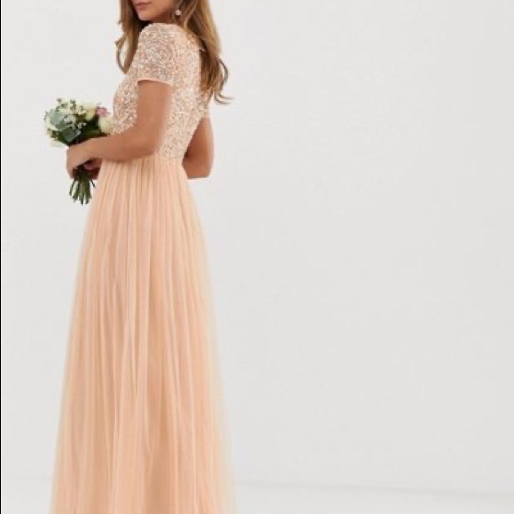 Maya Deluxe - Sequin Formal Dress - Coral/Creamsicle - Size 18 - Picture 12 of 12